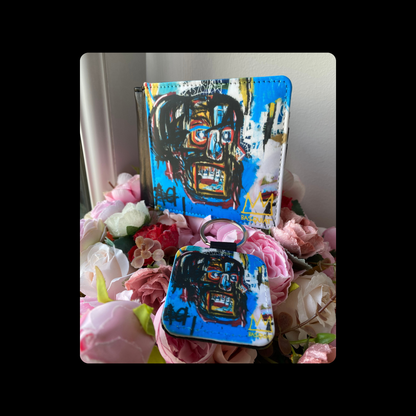 Jean-Michel Basquiat Untitled Painting PU Material Wallet & Keyring