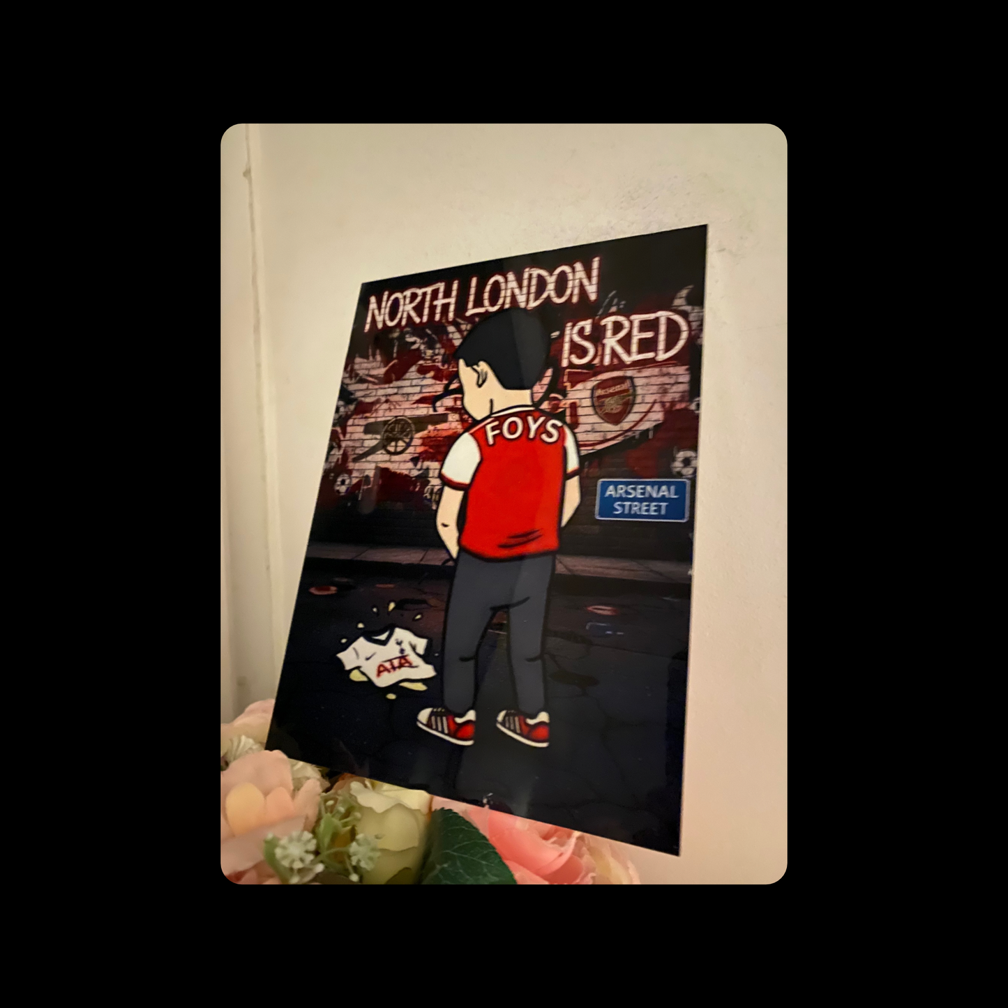 Arsenal FOYS North London Is Red Street Art Metal Bar Sign 15cm x 20cm
