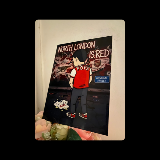 Arsenal FOYS North London Is Red Street Art Metal Bar Sign 15cm x 20cm