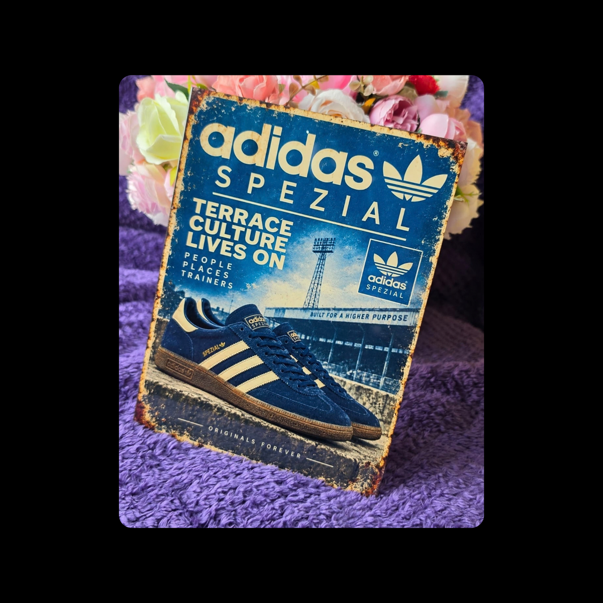 Adidas Spezial Terrace Culture Lives On Metal Bar Sign 15cm x 20cm