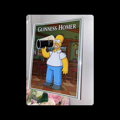Homer Simpson Guinness Metal Bar Sign 15cm x 20cm