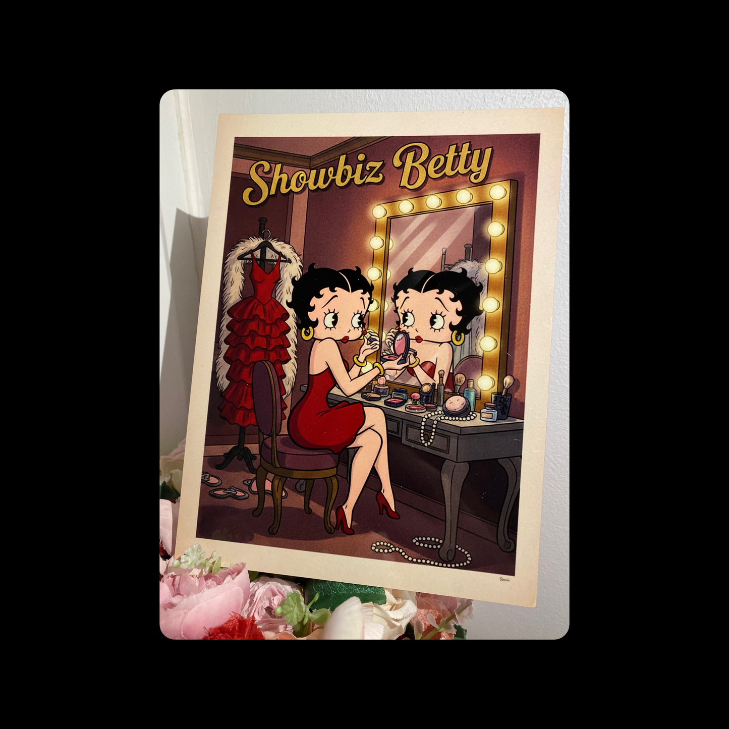 Betty Boop Showbiz Metal Bar Sign 15cm x 20cm