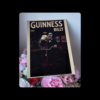 Saw Billy The Puppet Guinness Metal Bar Sign 15cm x 20cm