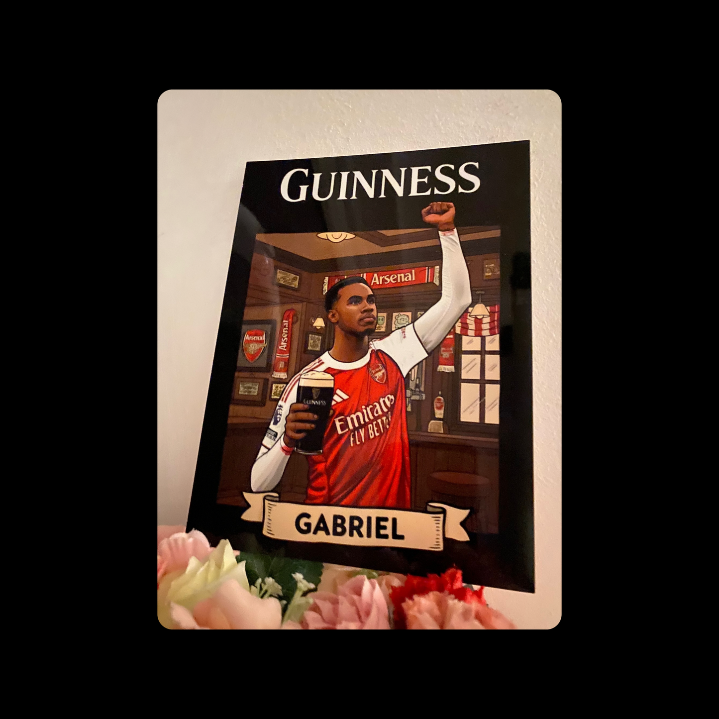 Arsenal Gabriel Guinness Metal Bar Sign 15cm x 20cm