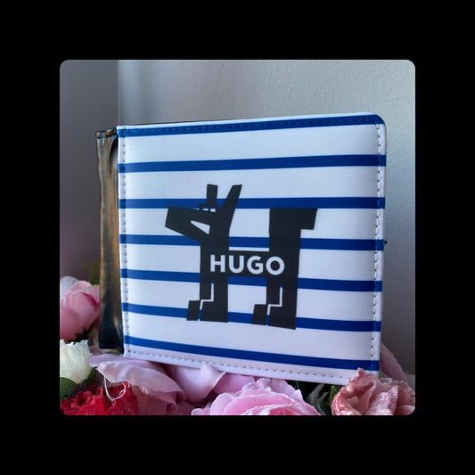 Hugo Boss Blue & White Dog Logo PU Material Wallet