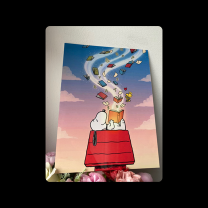 Snoopy Books Metal Bar Sign 15cm x 20cm