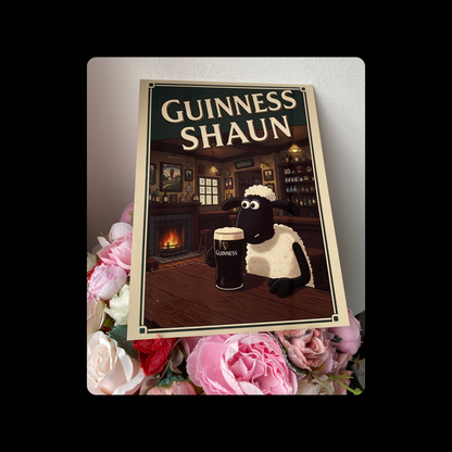 Shaun The Sheep Guinness Metal Bar Sign 15cm x 20cm