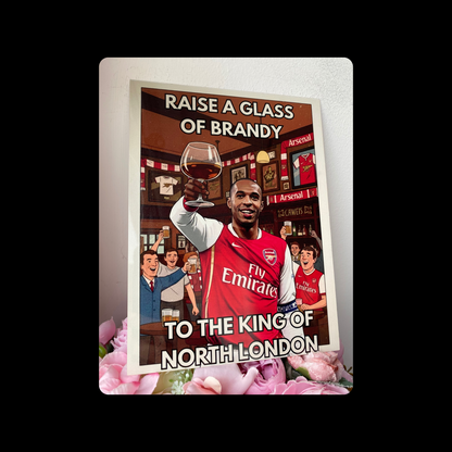 Arsenal Raise A Glass (Thierry Henry) Metal Bar Sign 15cm x 20cm