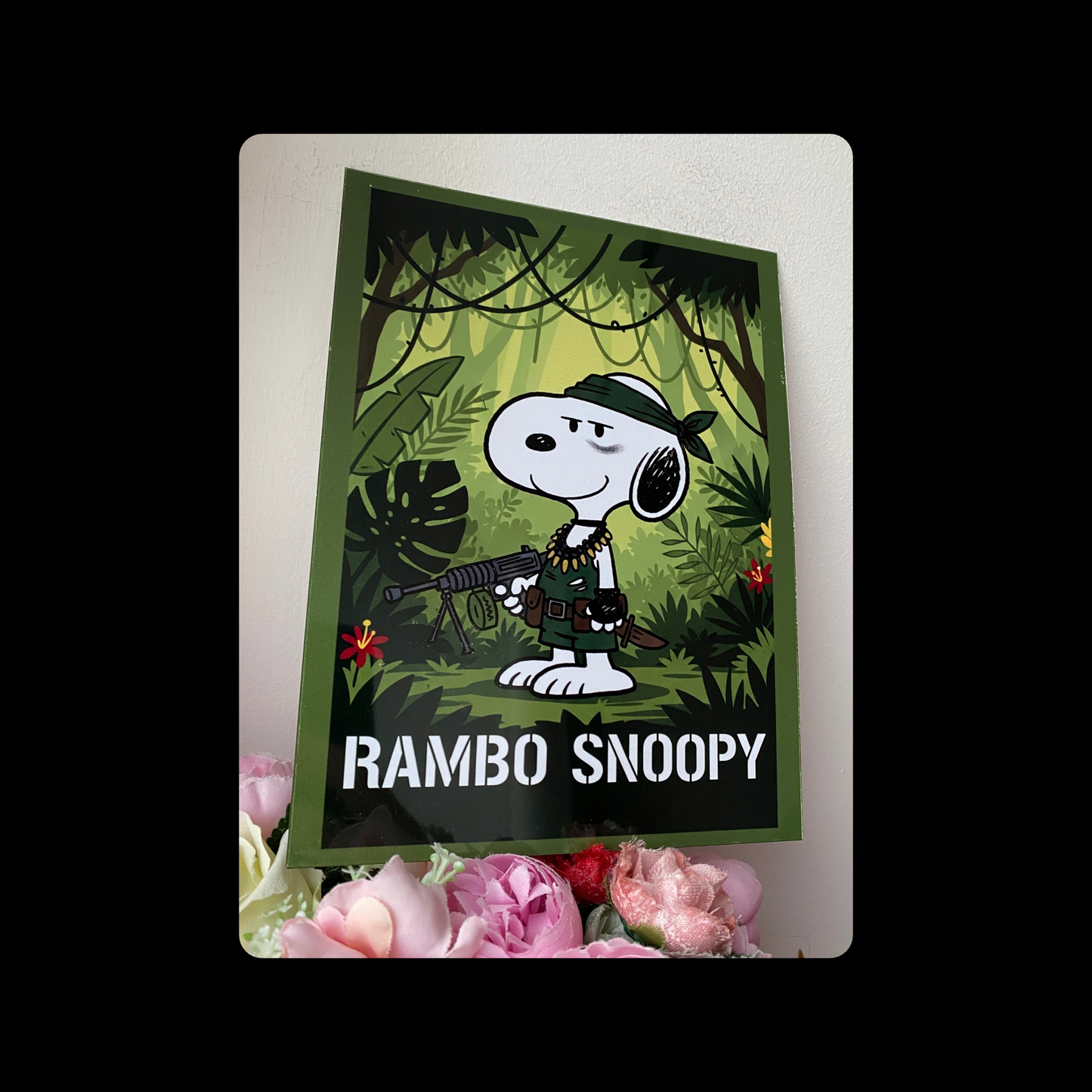 Snoopy Rambo Metal Bar Sign 15cm x 20cm