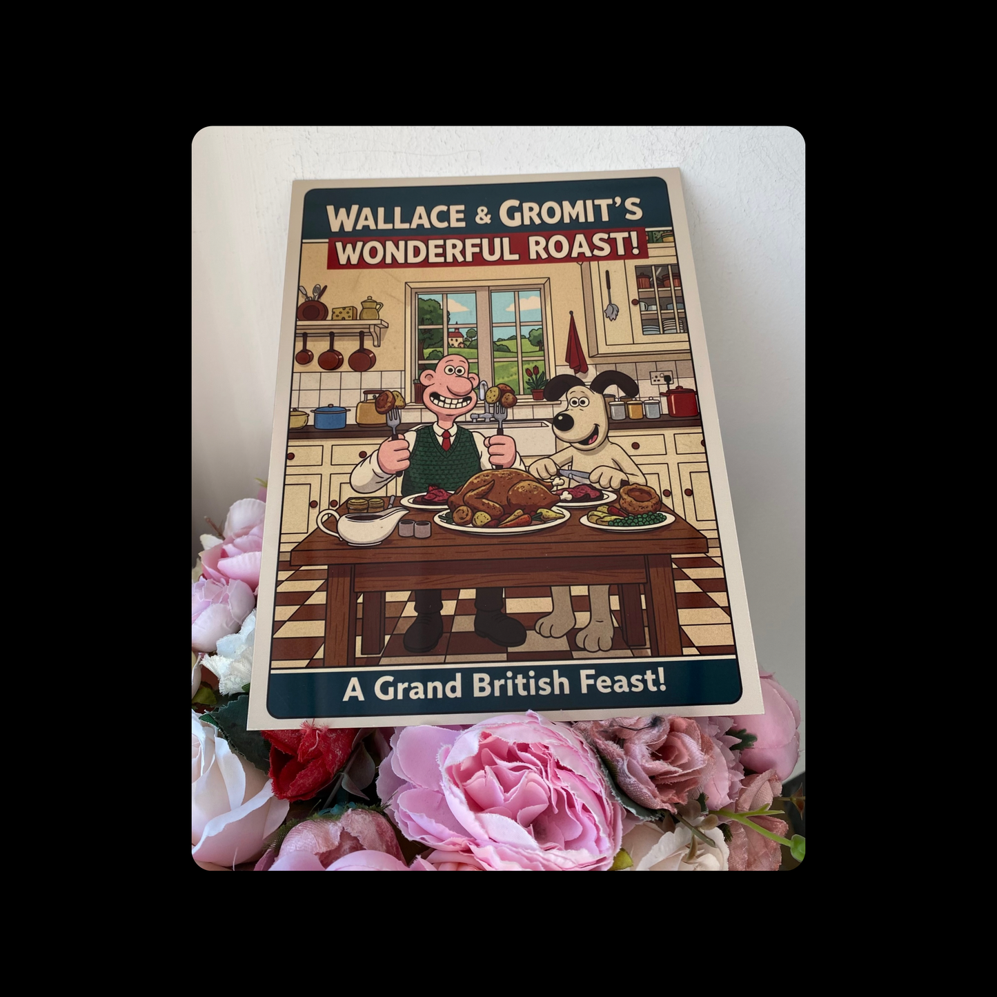 Wallace & Gromit Roast Dinner Metal Bar Sign 15cm x 20cm