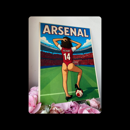 Arsenal Henry Pin Up Girl Metal Bar Sign 15cm x 20cm
