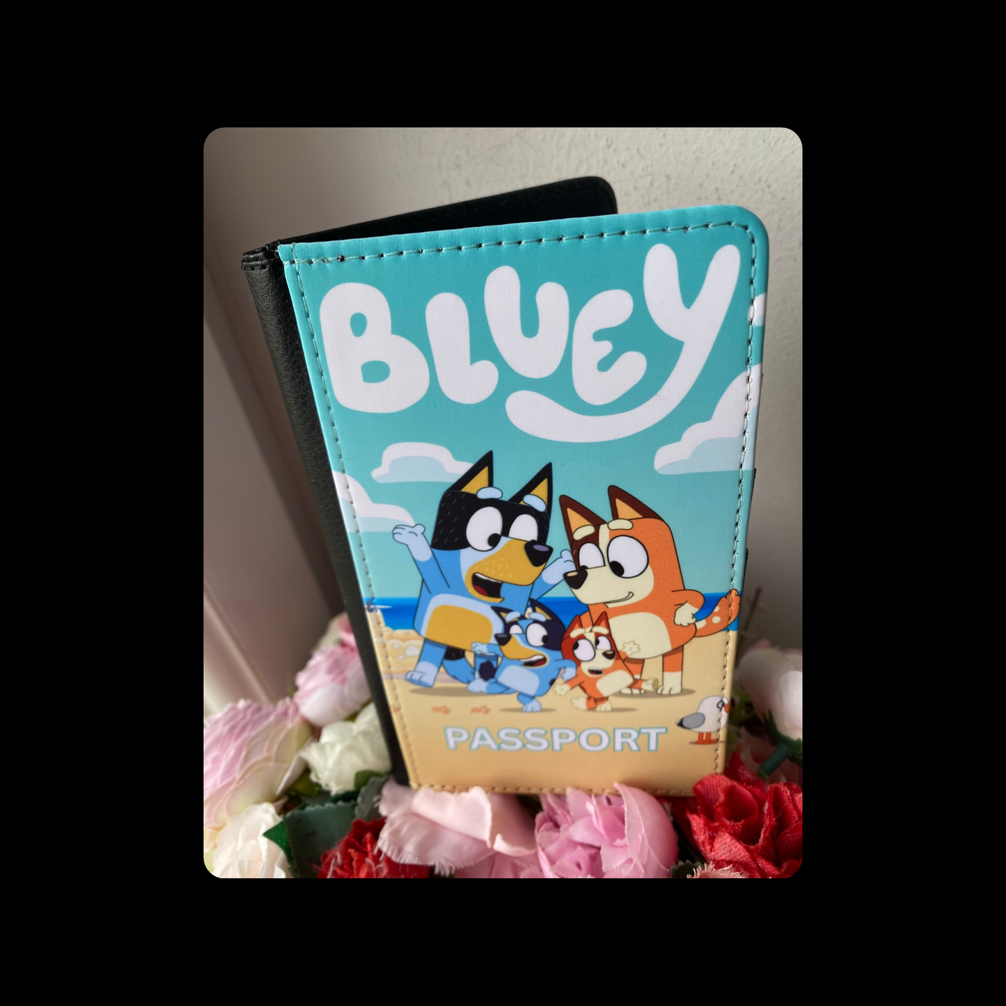 Bluey PU Material Passport Holder