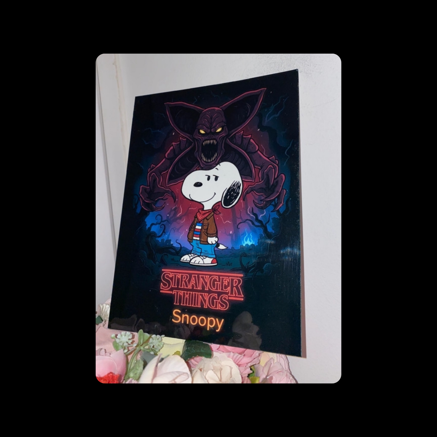 Snoopy Stranger Things Metal Bar Sign 15cm x 20cm