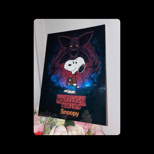 Snoopy Stranger Things Metal Bar Sign 15cm x 20cm