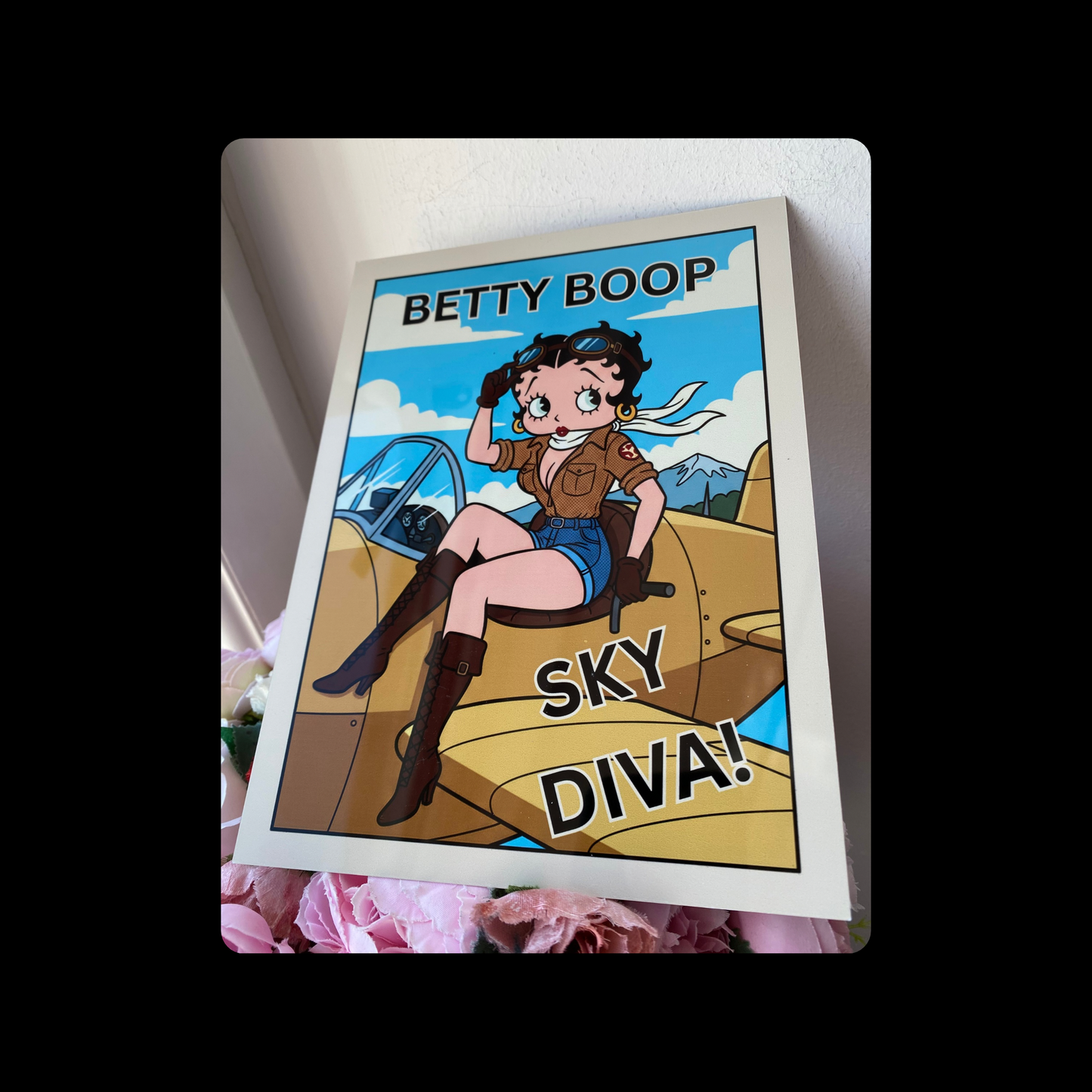 Betty Boop Sky Diva Metal Bar Sign 15cm x 20cm