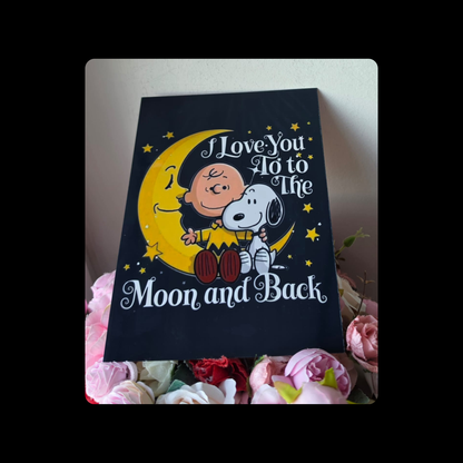 Snoopy I Love You To The Moon & Back Metal Bar Sign 15cm x 20cm