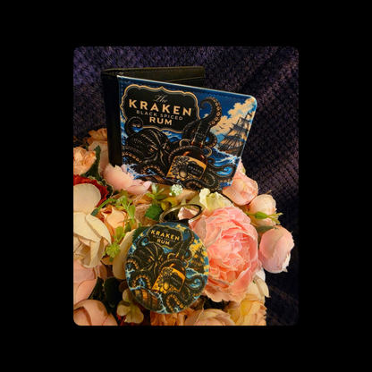 Kraken Black Spiced Rum PU Material Wallet & Keyring