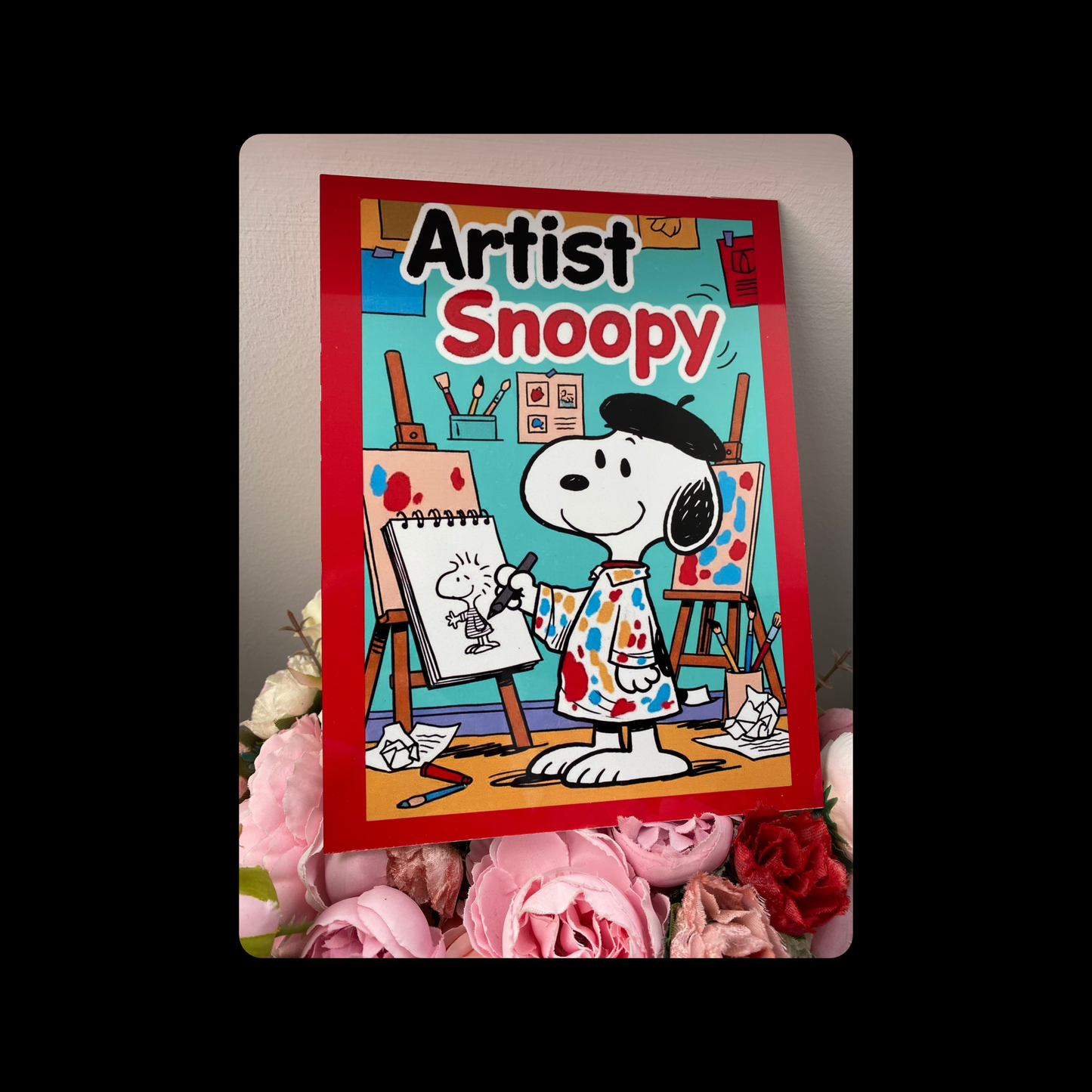 Snoopy Artist Metal Bar Sign 15cm x 20cm