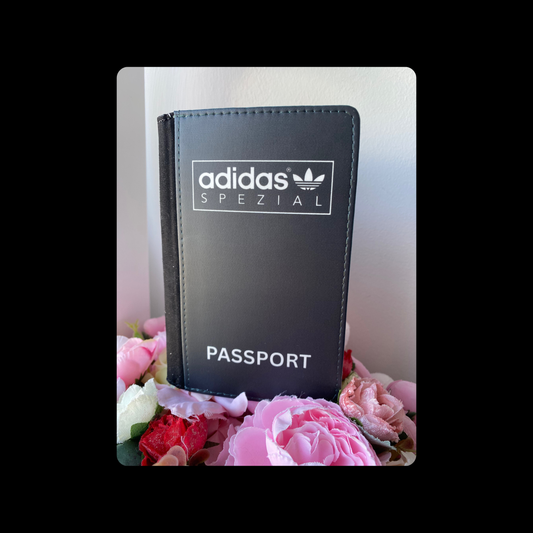 Adidas Spezial Black & White PU Material Passport Holder