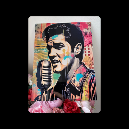 Elvis Presley Pop Art Metal Bar Sign 15cm x 20cm