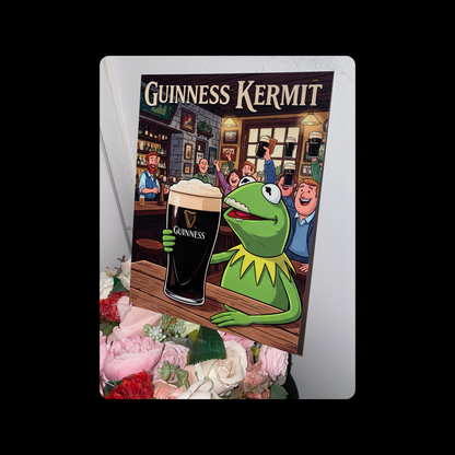 Kermit Guinness Metal Bar Sign 15cm x 20cm