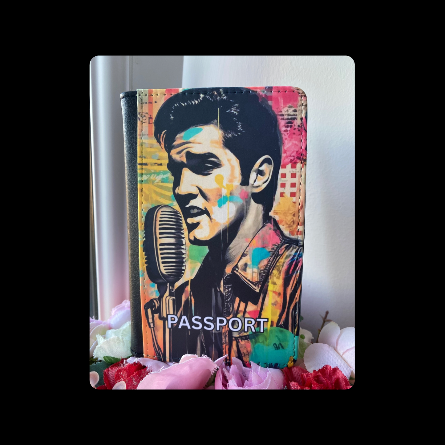Elvis Presley Pop Art PU Material Passport Holder