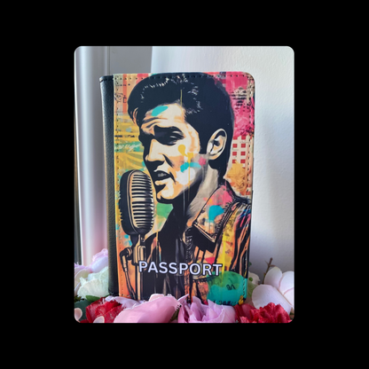 Elvis Presley Pop Art PU Material Passport Holder