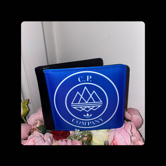Adidas C.P Company Blue & White PU Materia Wallet 10cm x 9.5cm