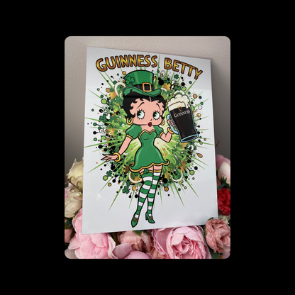 Betty Boop Guinness Design 3 Metal Bar Sign 15cm x 20cm