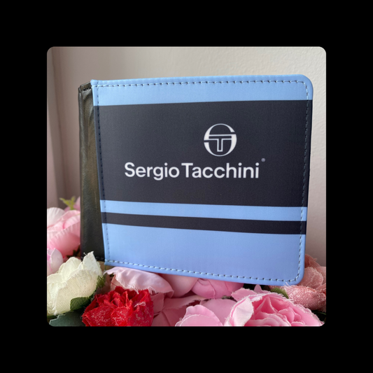 Sergio Tacchini Navy Blue & Sky Blue 80’s Football Casual Terrace Culture Style PU Material Wallet