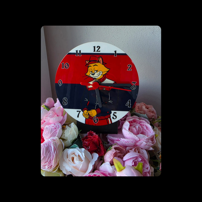 Fila Top Cat Casual Round MDF Desk Clock 12.7cm (5")