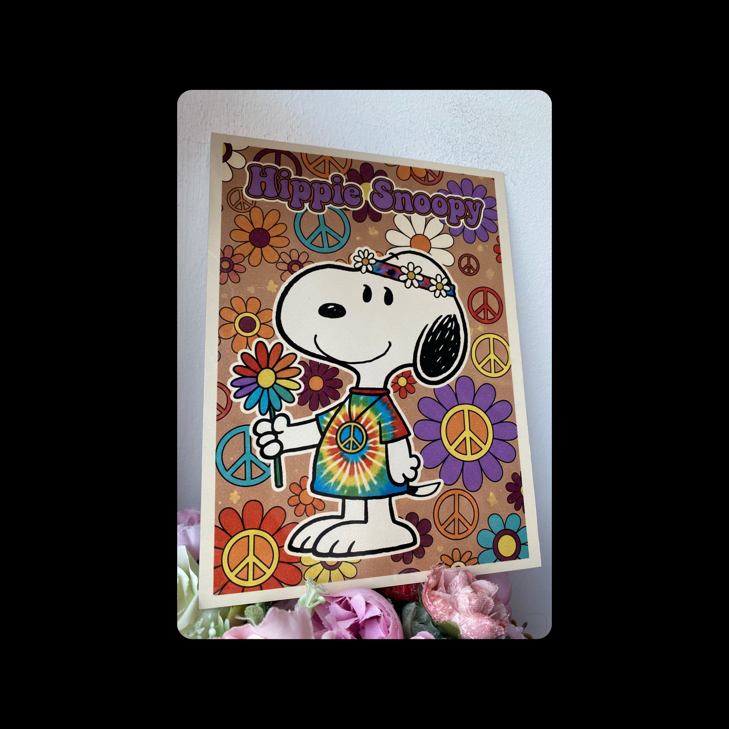 Snoopy Hippie Metal Bar Sign 15cm x 20cm