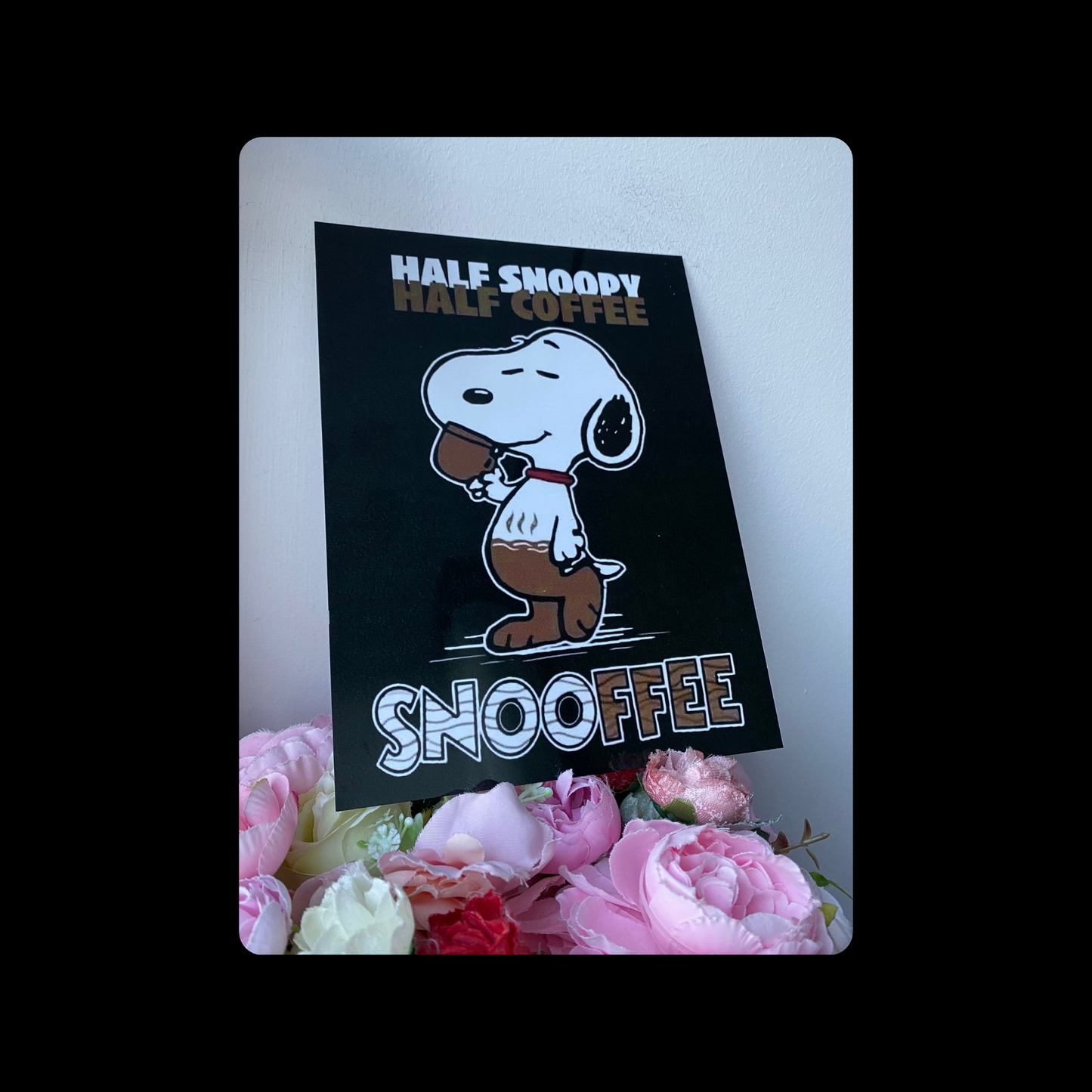 Snoopy Half Snoopy Half Coffee Snooffee Metal Bar Sign 15cm x 20cm
