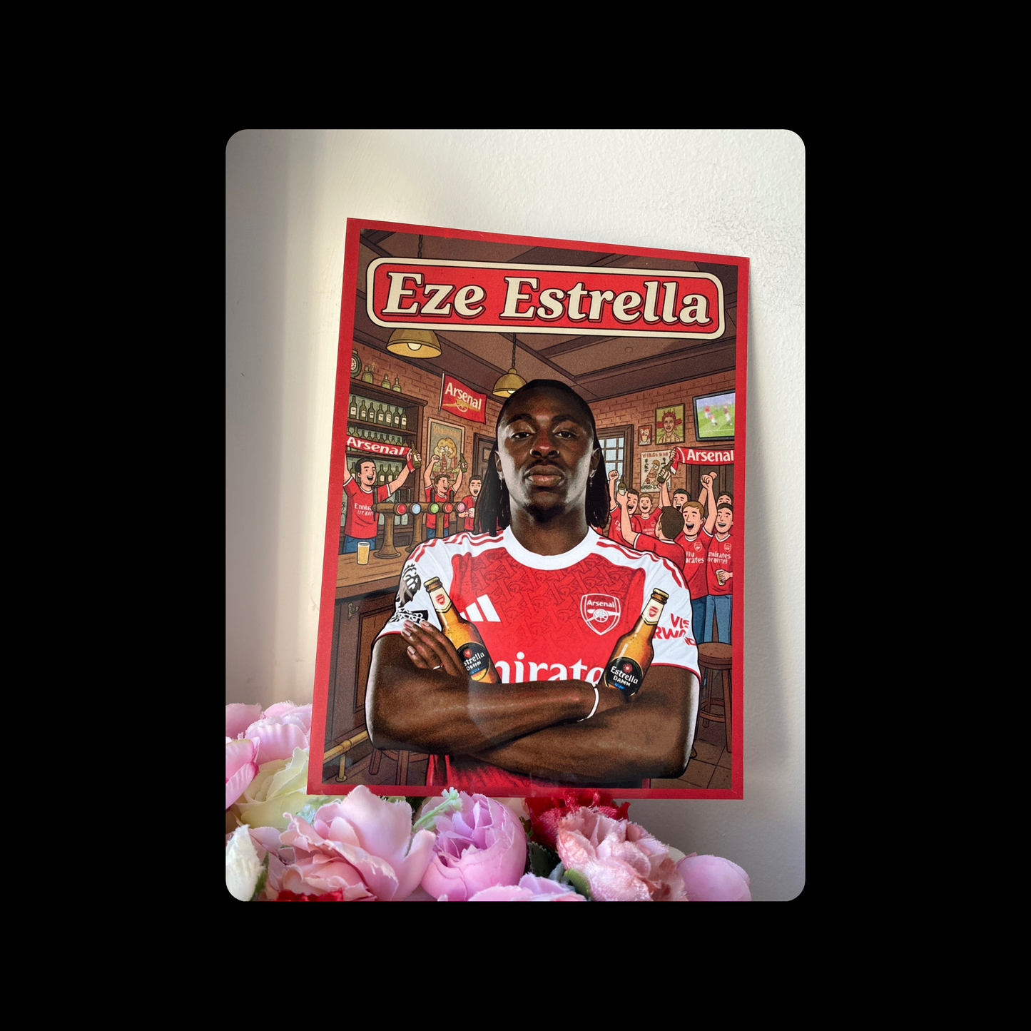 Arsenal Eze Estrella Metal Bar Sign 15cm x 20cm