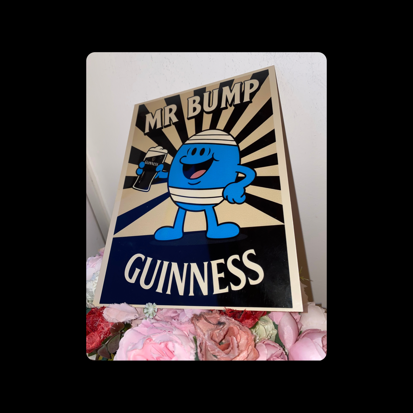 Mr Men Mr Bump Guinness Metal Bar Sign 15cm x 20cm