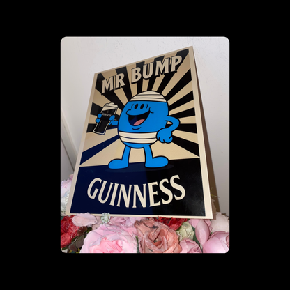 Mr Men Mr Bump Guinness Metal Bar Sign 15cm x 20cm