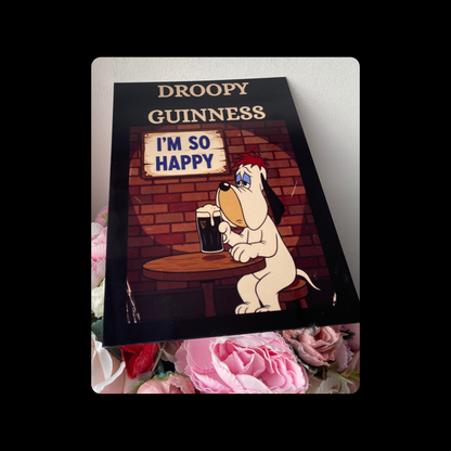 Droopy Guinness I’m So Happy Version A Metal Bar Sign 15cm x 20cm