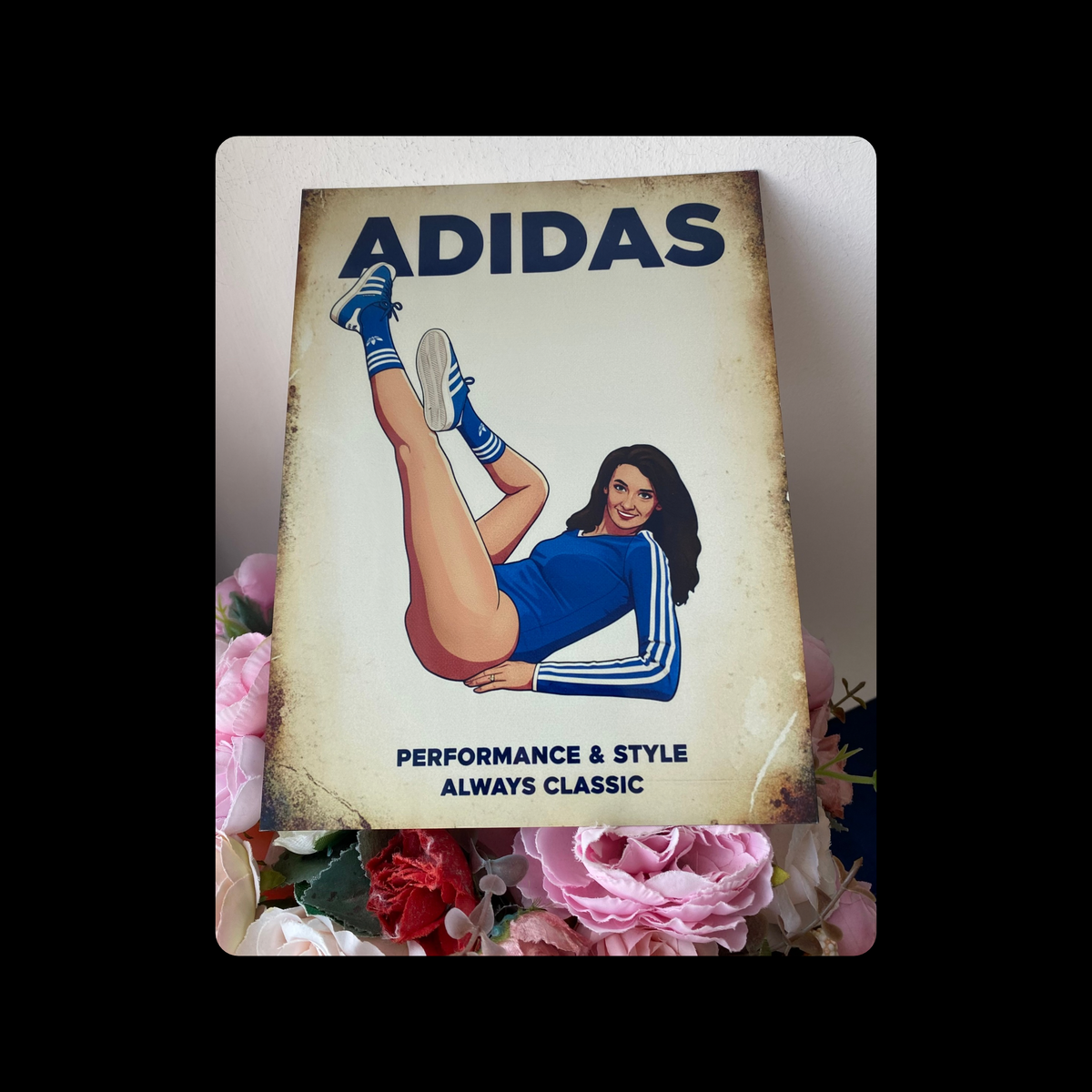 Adidas Pin Up Girl Always Classic Metal Bar Sign 15cm x 20cm