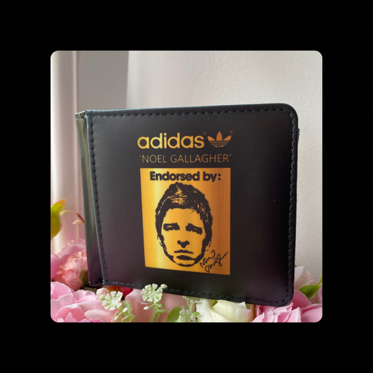 Adidas Endorsed By Noel Gallagher Black & Gold PU Material Wallet