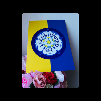 Leeds United 1997-1998 Badge Yellow Metal Bar Sign 15cm x 20cm