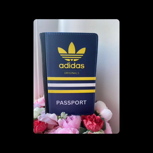 Adidas Originals Navy, Yellow & White PU Material Passport Holder