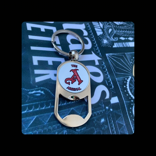 Arsenal The Arsenal Est. 1886 Gothic A Metal Keyring Bottle Opener 5cm x 2.7cm