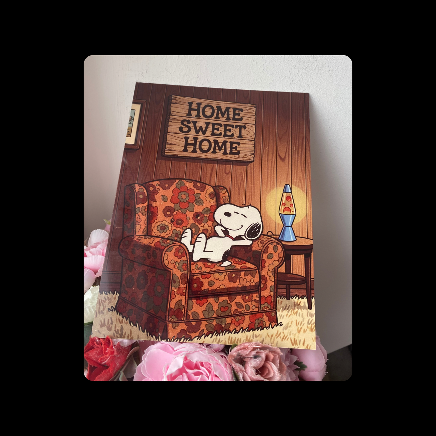 Snoopy Home Sweet Home Lava Lamp Metal Bar Sign 15cm x 20cm