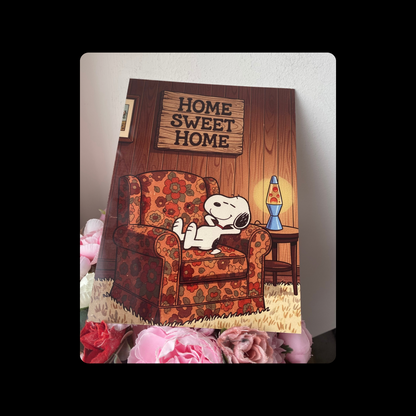 Snoopy Home Sweet Home Lava Lamp Metal Bar Sign 15cm x 20cm