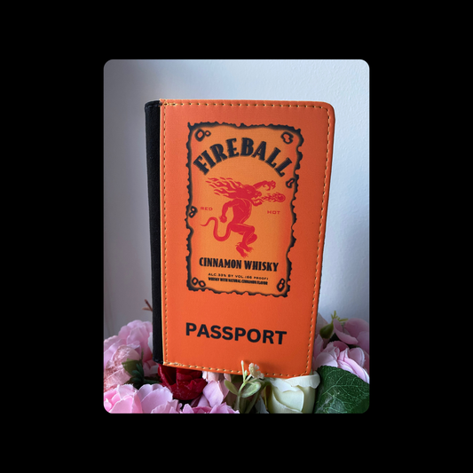 Fireball Cinnamon Whisky PU Material Passport Holder