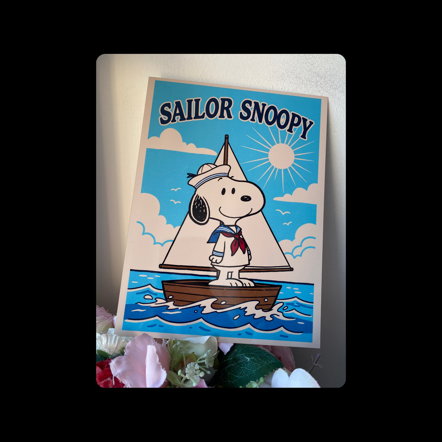 Snoopy Sailor Metal Bar Sign 15cm x 20cm