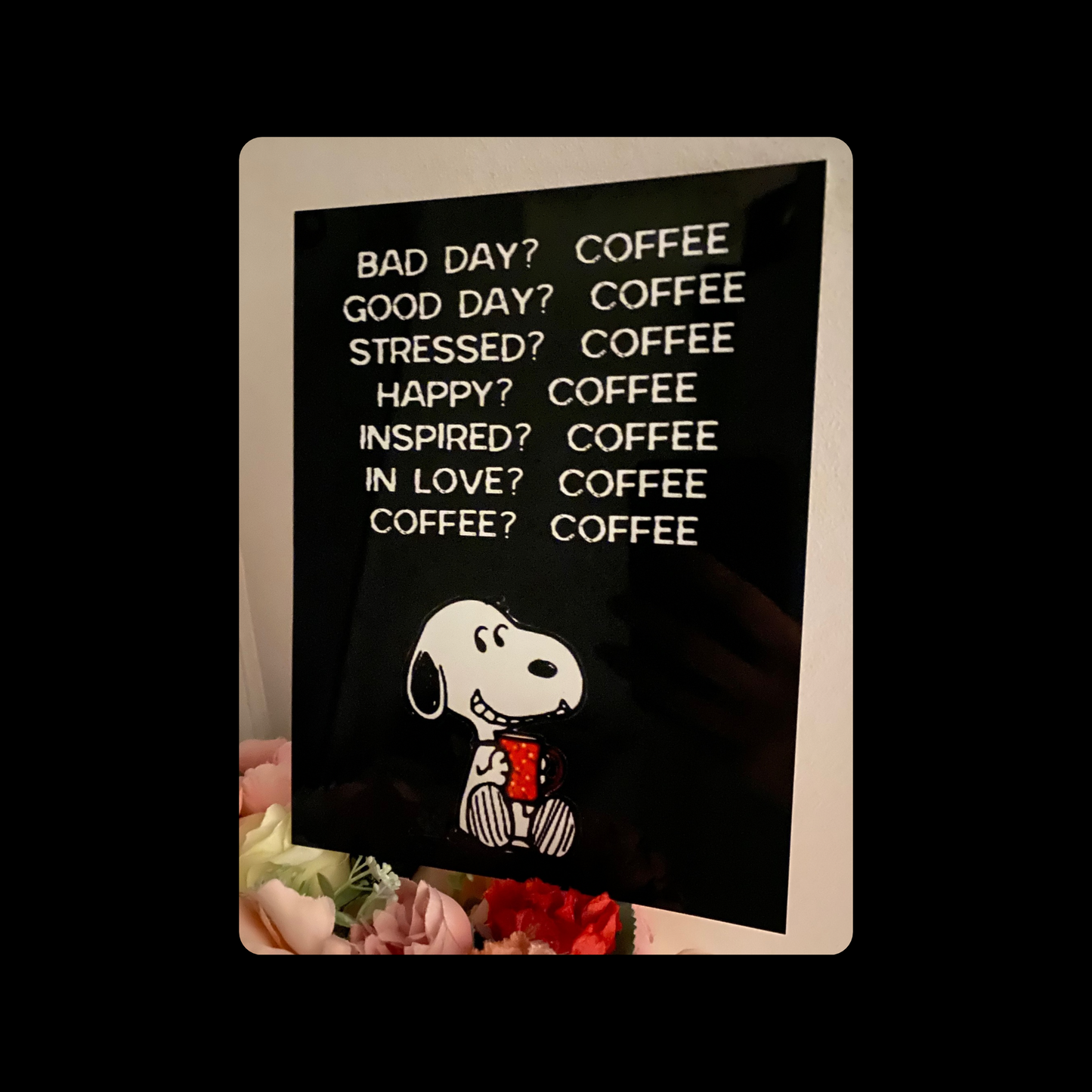 Snoopy Bad Day? Coffee Metal Bar Sign 15cm x 20cm