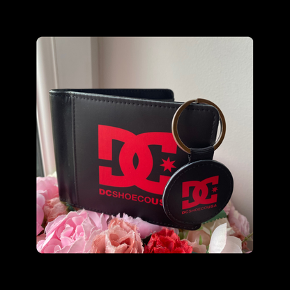 DC Shoe Co USA Black & Red PU Material Wallet