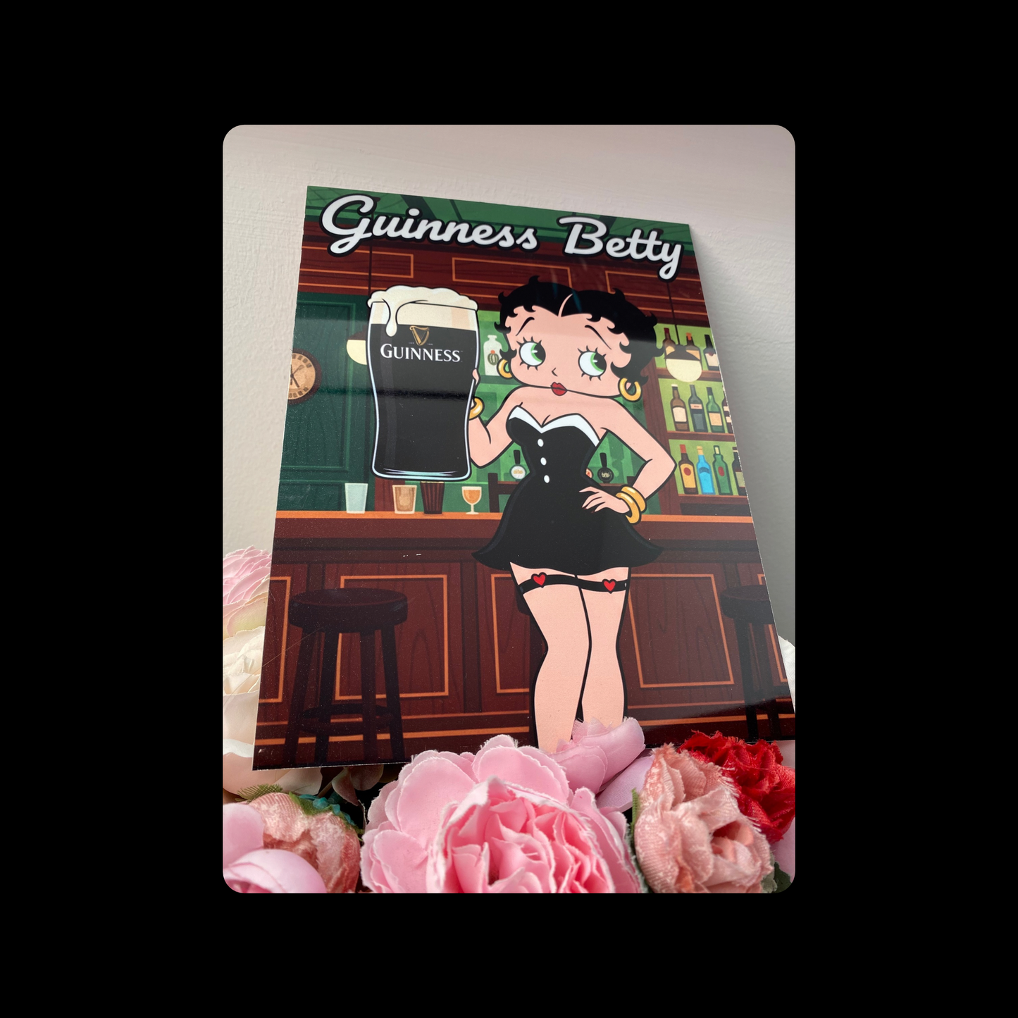Betty Boop Guinness Design 1 Metal Bar Sign 15cm x 20cm