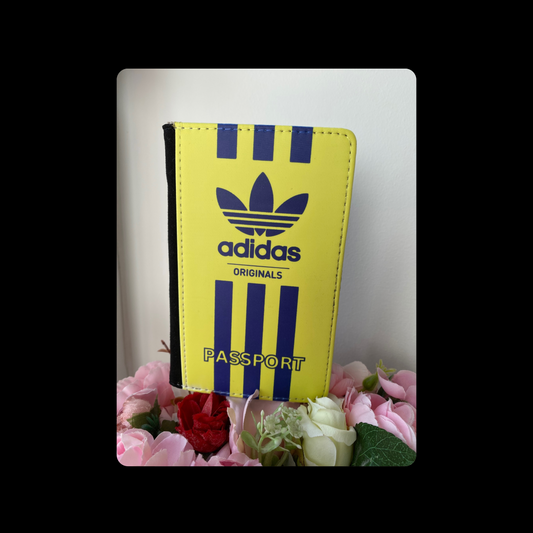 Adidas Originals Yellow & Navy PU Material Passport Holder